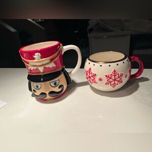 NWT two Williams Sonoma holiday mugs!  Includes nutcracker & ornament mugs!